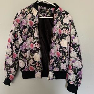 NWOT forever 21 floral bomber jacket